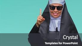  Presentation with nun - Theme with middle age senior catholic nun background and a  colored foreground
