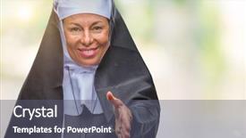  Presentation with christian - Beautiful PPT layouts featuring middle age senior christian catholic backdrop and a gray colored foreground