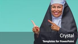  Presentation with christian - Presentation theme with middle age senior christian catholic background and a dark gray colored foreground