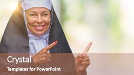  Presentation with palm sunday christian catholic - Colorful PPT theme enhanced with middle age senior christian catholic backdrop and a coral colored foreground