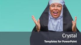  Presentation with christian - Presentation theme enhanced with middle age senior christian catholic background and a dark gray colored foreground