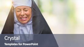  Presentation with christian - Beautiful presentation theme featuring middle age senior christian catholic backdrop and a gray colored foreground