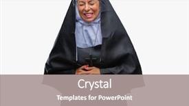  Presentation with nun - Theme with middle age senior christian catholic background and a gray colored foreground