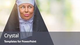  Presentation with nun - Audience pleasing presentation consisting of middle age senior christian catholic backdrop and a dark gray colored foreground