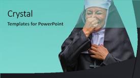  Presentation with bad breath - Beautiful theme featuring middle age senior christian catholic backdrop and a seafoam green colored foreground