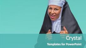  Presentation with christian - Slide deck featuring middle age senior christian catholic background and a teal colored foreground