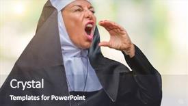  Presentation with catholic - Cool new slides with middle age senior christian catholic backdrop and a dark gray colored foreground