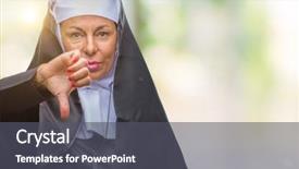  Presentation with nun - PPT layouts featuring middle age senior christian catholic background and a dark gray colored foreground