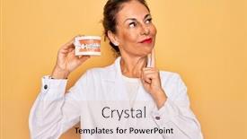  Presentation with orthodontics - PPT theme featuring middle-age-senior-dentist-woman background and a lemonade colored foreground