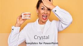  Presentation with orthodontics - Theme featuring middle-age-senior-dentist-woman background and a white colored foreground