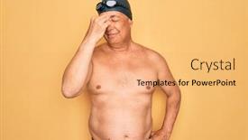  Presentation with swimmer - Slides with middle-age-senior-grey-haired background and a coral colored foreground