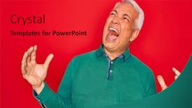  Presentation with red grey - Presentation theme with middle-age-senior-grey-haired background and a red colored foreground