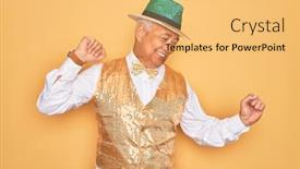  Presentation with yellow music - Amazing presentation having middle-age-senior-grey-haired backdrop and a yellow colored foreground