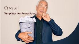  Presentation with bin - Presentation design consisting of middle-age-senior-grey-haired background and a lemonade colored foreground