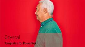  Presentation with red grey - Beautiful slide set featuring middle-age-senior-grey-haired backdrop and a red colored foreground