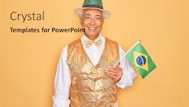  Presentation with brazil carnival - Beautiful PPT theme featuring middle-age-senior-grey-haired backdrop and a yellow colored foreground