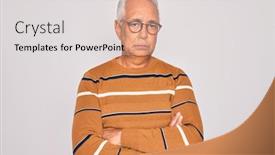  Presentation with grey - Slide deck featuring middle-age-senior-grey-haired background and a light gray colored foreground