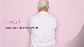  Presentation with grey - PPT theme featuring middle-age-senior-grey-haired background and a lemonade colored foreground