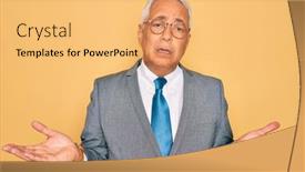  Presentation with grey - Beautiful slide deck featuring middle-age-senior-grey-haired backdrop and a yellow colored foreground