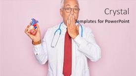  Presentation with cardiologist - Presentation design featuring middle-age-senior-grey-haired background and a lemonade colored foreground