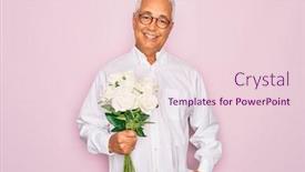  Presentation with pink roses - Beautiful PPT theme featuring middle-age-senior-grey-haired backdrop and a lemonade colored foreground