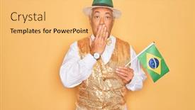  Presentation with brazil carnival - Presentation consisting of middle-age-senior-grey-haired background and a yellow colored foreground