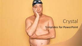  Presentation with swimmer - Slides featuring middle-age-senior-grey-haired background and a yellow colored foreground