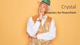  Presentation with grey - Slides consisting of middle-age-senior-grey-haired background and a yellow colored foreground