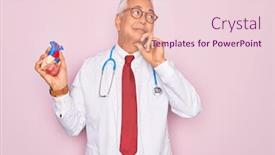  Presentation with cardiologist - Audience pleasing presentation theme consisting of middle-age-senior-grey-haired backdrop and a lemonade colored foreground