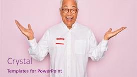  Presentation with introduction - Amazing slide deck having middle-age-senior-grey-haired backdrop and a lemonade colored foreground