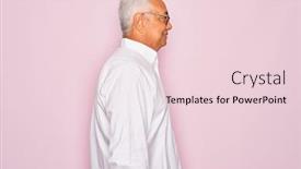  Presentation with business profile - Slide deck enhanced with middle-age-senior-grey-haired background and a lemonade colored foreground