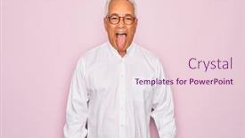  Presentation with pink business - Slide set featuring middle-age-senior-grey-haired background and a lemonade colored foreground