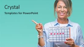  Presentation with middle adolescent - Audience pleasing theme consisting of middle age senior hispanic woman backdrop and a  colored foreground