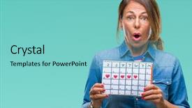  Presentation with fear - Audience pleasing PPT theme consisting of middle age senior hispanic woman backdrop and a  colored foreground