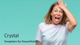  Presentation with memory - Cool new PPT layouts with middle age senior hispanic woman backdrop and a  colored foreground