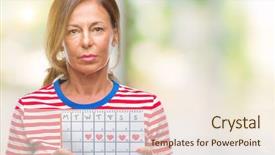  Presentation with senior smart home - Theme featuring middle age senior hispanic woman background and a  colored foreground