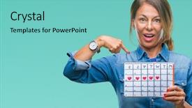  Presentation with middle east demographic - Cool new PPT theme with middle age senior hispanic woman backdrop and a seafoam green colored foreground