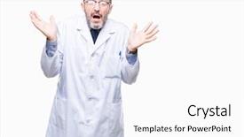  Presentation with professional - Slide deck consisting of middle age senior hoary professional background and a  colored foreground