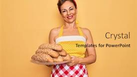  Presentation with retro 50s - Slide deck featuring middle-age-senior-housewife-pin background and a yellow colored foreground