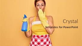  Presentation with retro 50s - PPT theme enhanced with middle-age-senior-housewife-pin background and a yellow colored foreground