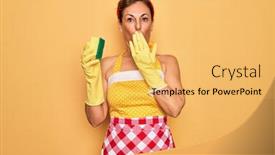  Presentation with retro 50s - Cool new presentation with middle-age-senior-housewife-pin backdrop and a yellow colored foreground