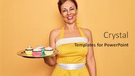  Presentation with retro 50s - Amazing PPT theme having middle-age-senior-pin-up backdrop and a yellow colored foreground