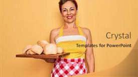  Presentation with retro 50s - PPT theme consisting of middle-age-senior-pin-up background and a yellow colored foreground