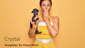  Presentation with retro 50s - Slide deck with middle-age-senior-pin-up background and a yellow colored foreground