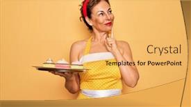  Presentation with retro 50s - Presentation design featuring middle-age-senior-pin-up background and a yellow colored foreground