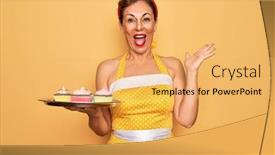  Presentation with retro 50s - Beautiful presentation design featuring middle-age-senior-pin-up backdrop and a yellow colored foreground
