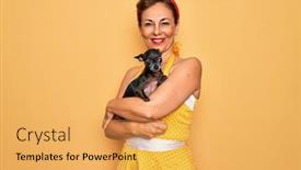  Presentation with retro 50s - Amazing presentation design having middle-age-senior-pin-up backdrop and a yellow colored foreground