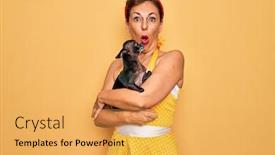  Presentation with retro 50s - Slides with middle-age-senior-pin-up background and a yellow colored foreground