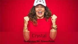  Presentation with emotion - Presentation with middle-age-senior-woman-wearing background and a crimson colored foreground