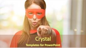  Presentation with hero mask woman - PPT theme enhanced with middle age super hero woman background and a red colored foreground